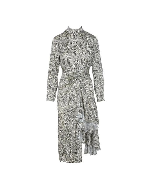 WEILI ZHENG Gray Midi Dresses