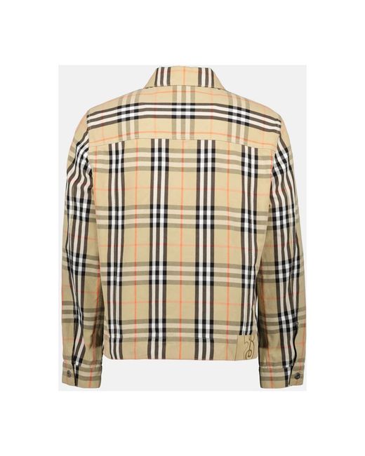 Burberry Jassen ,Denim Geruite Denimjack Vintage Stijl in het Natural voor heren
