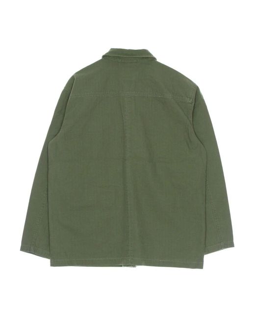 Karlkani Retro Gewaschene Utility Hemdjacke in Green für Herren
