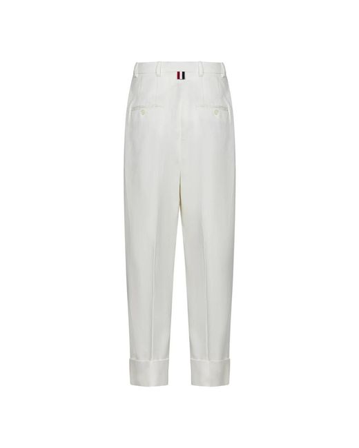Thom Browne White Cropped Trousers