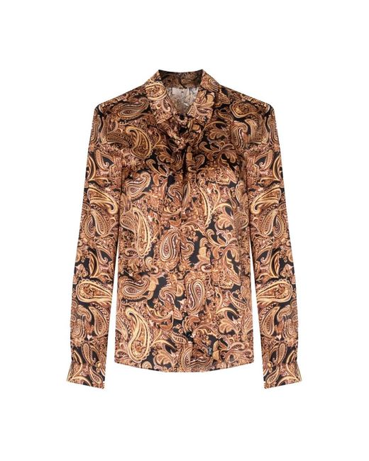 Liu Jo Overhemden ,Veelkleurig ,Polyester Elegante Klassieke Blouse in het Brown