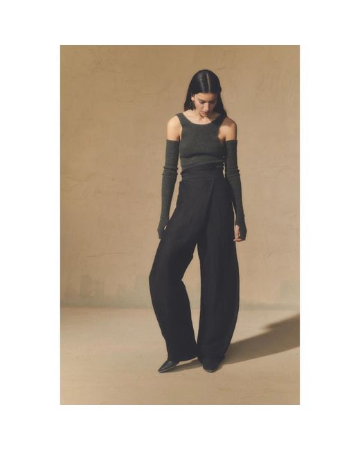 Cortana Black Wide Trousers