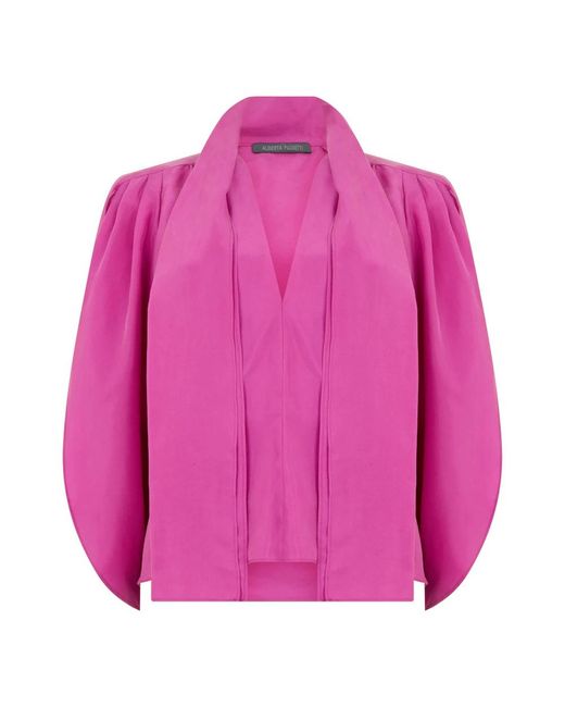 Alberta Ferretti Blouse Met Strik in het Pink