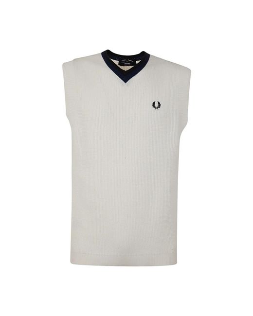 Fred Perry White Sleeveless Knitwear for men