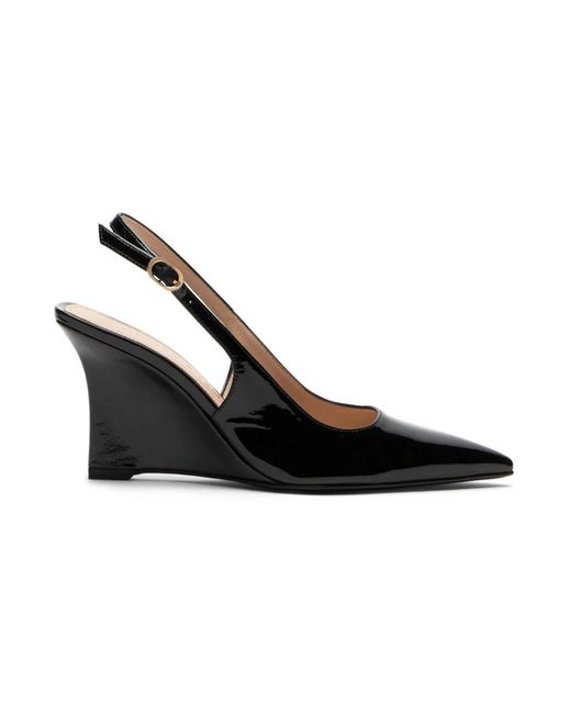 Stuart Weitzman Black Vinnie Slingback Wedge 85