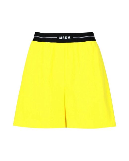 MSGM Yellow Short shorts