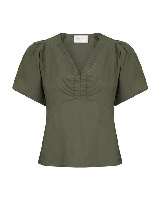 Neo Noir Green Blouses