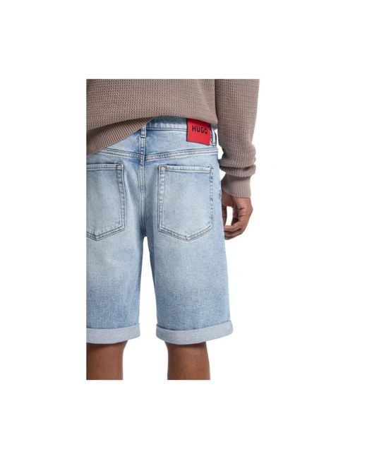 HUGO Blue Denim Shorts for men