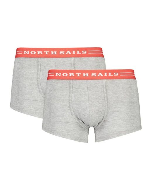 North Sails Graue Herren Boxershorts Bi-Pack in Gray für Herren