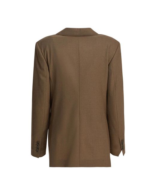 Max Mara Jassen ,Bruin ,Leer Harald Blazer in het Green