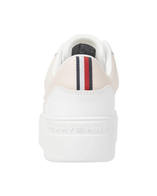 Tommy Hilfiger White Weiße whimsy pink court sneakers