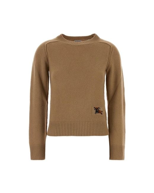 Burberry Brown Round-Neck Knitwear