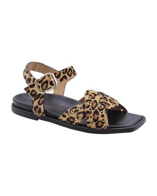 Laura Bellariva Brown Flat Sandals