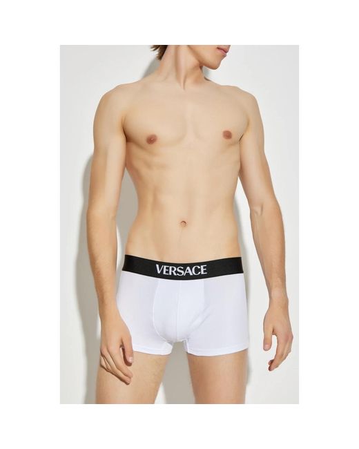 Versace Ondergoed ,Wit ,Katoen Katoenen Boxershorts Met Logo in het White voor heren