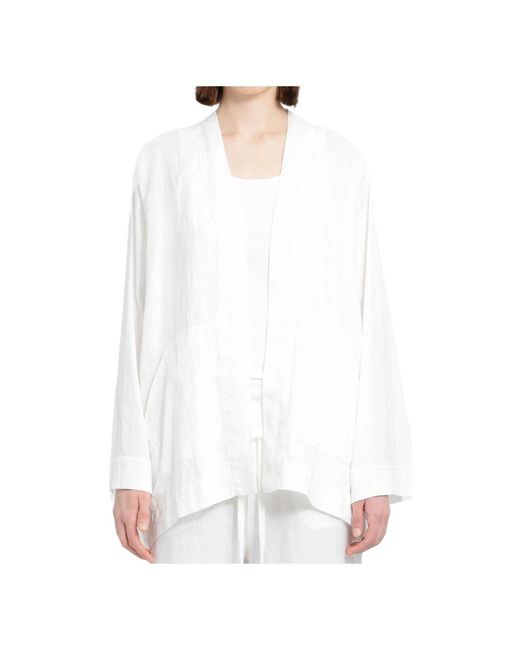 Chaqueta kimono de lino blanco Thom Krom de color White