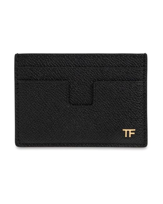 Tom Ford Kleine Geldbörse Mit Geldscheinklammer Aus Genarbtem Leder in Black für Herren