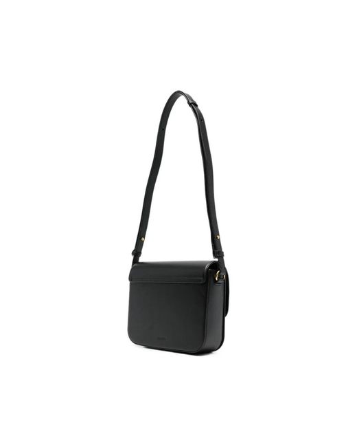 Sessun Black Tone Hardware Shoulder Bag
