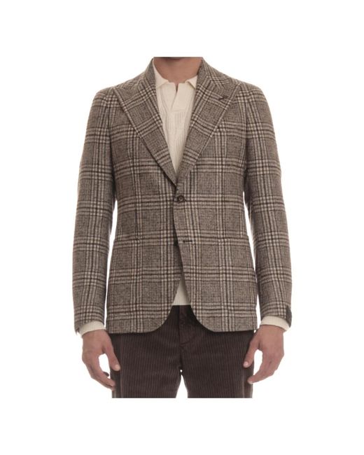 Tagliatore Jassen ,Veelkleurig ,Wol Single-Breasted Jacket in het Brown voor heren