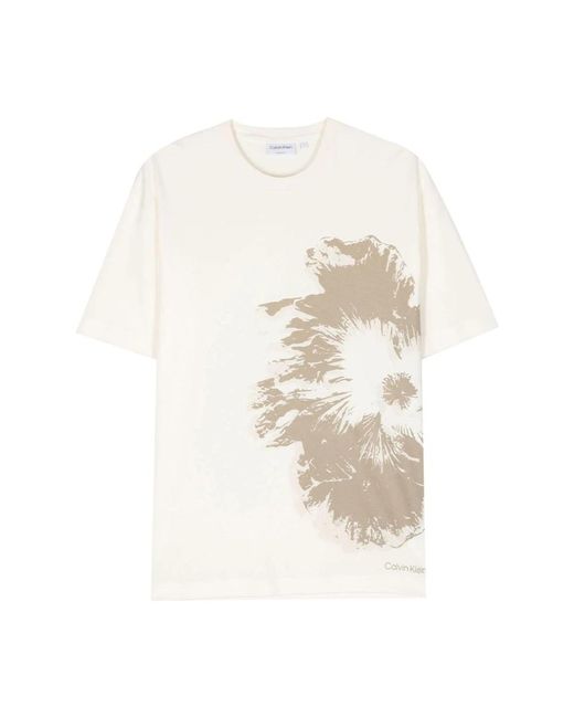 Calvin Klein Nachtblume grafik t-shirt in White für Herren