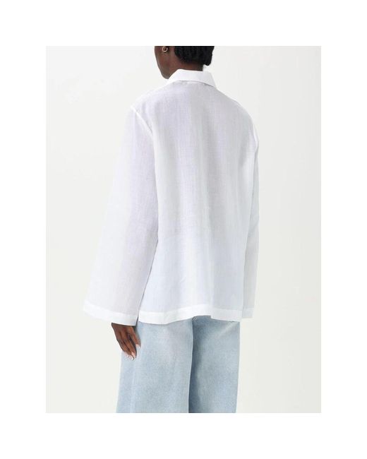 Michael Kors White Weiße Designer Button-Up Bluse