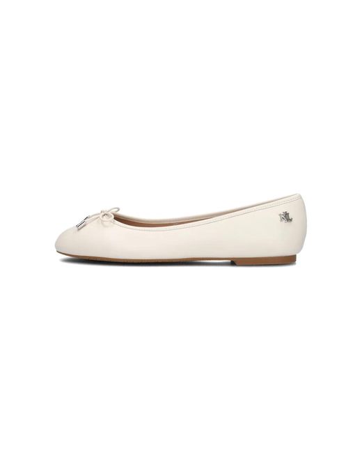 Ralph Lauren White Ballerina Jayna Flats