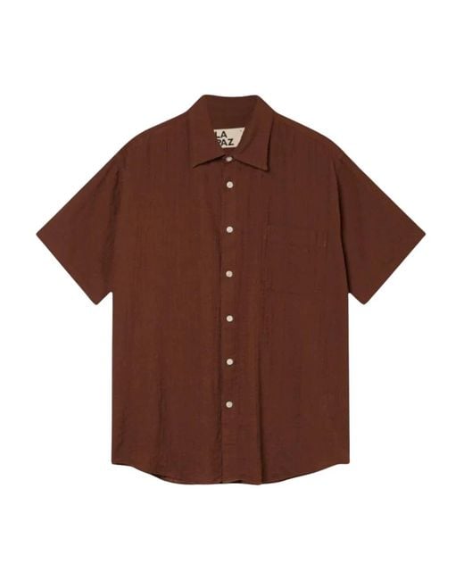La Paz Brown Short Sleeve Shirts for men