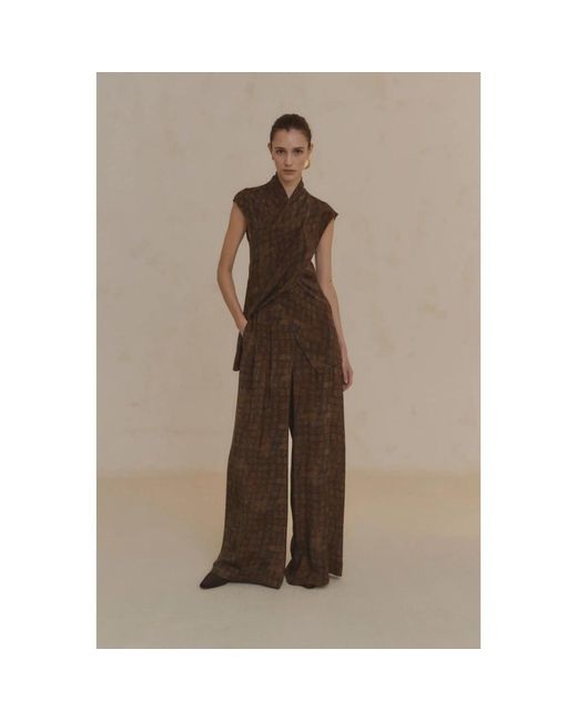 Cortana Brown Sleeveless Tops