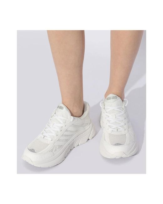 KENZO Sneakers Met Logo in het White