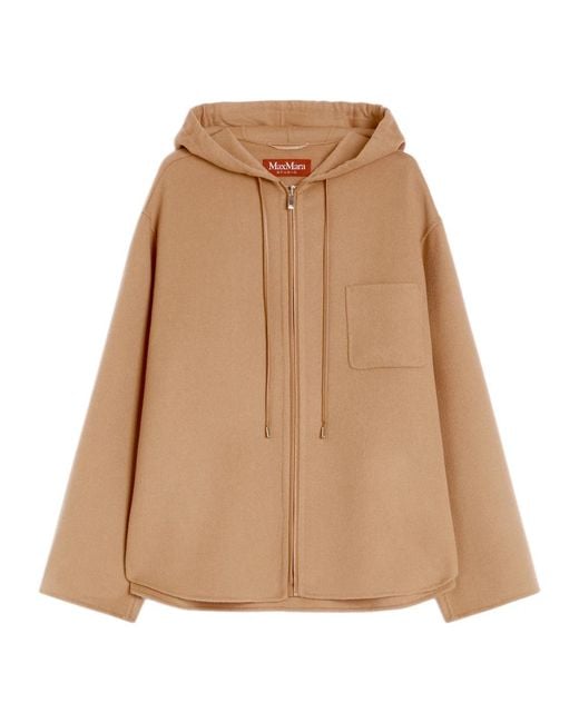 Max Mara Wol Kasjmier Zijden Trui in het Natural
