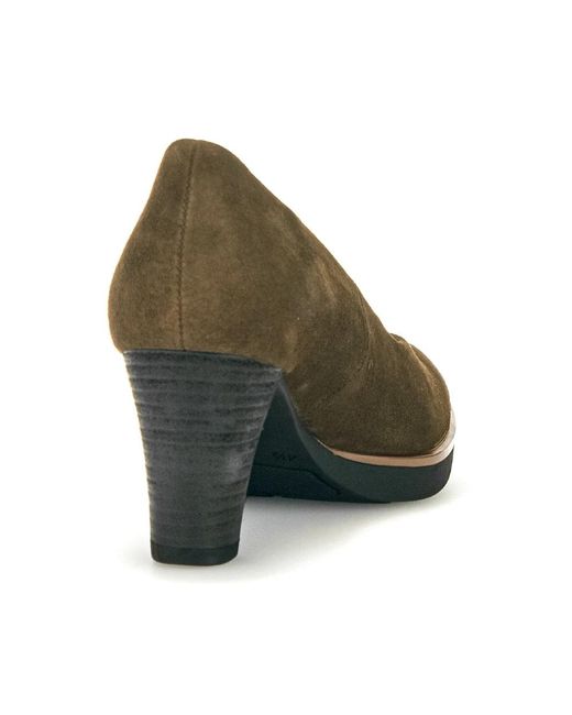 Gabor Schoenen ,Groen ,Leer Pumps Met Blokhak in het Green