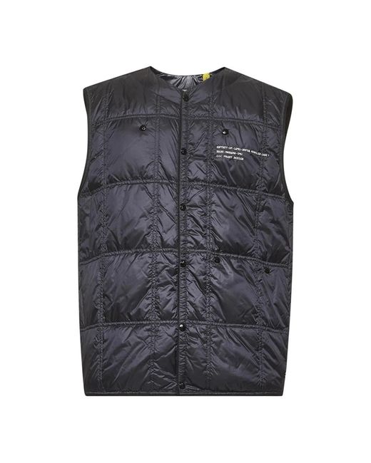 Moncler Jassen ,Blauw ,Blauwe Mouwloze Donsjas in het Gray voor heren