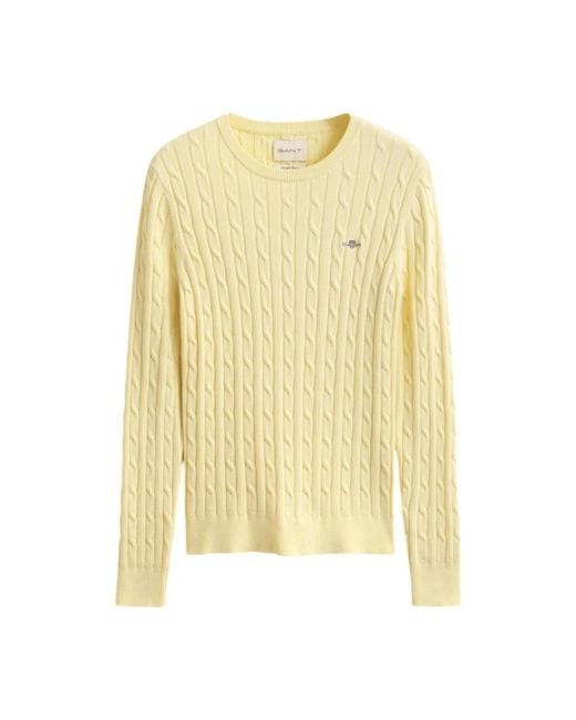 Gant Yellow Round-Neck Knitwear