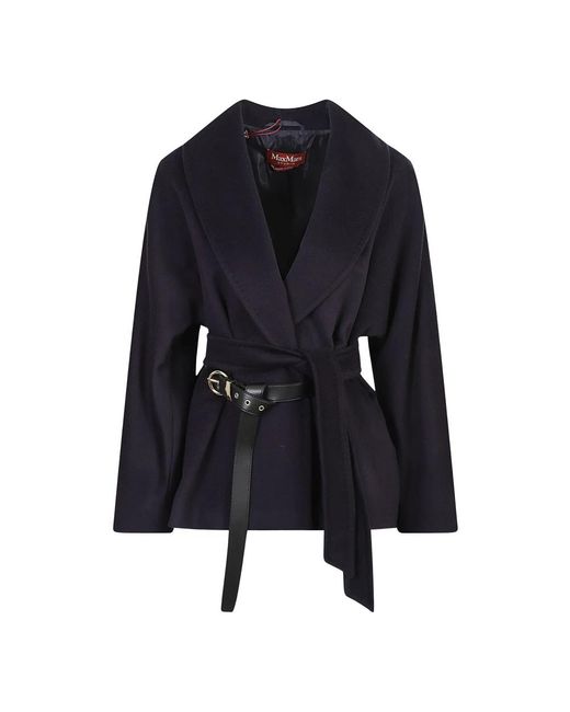 Max Mara Blue Belted Coats