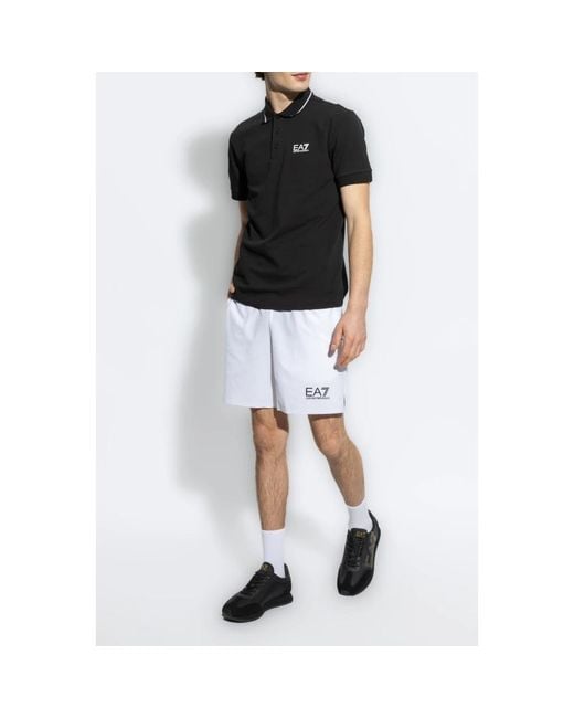 EA7 Black Polo Shirts for men