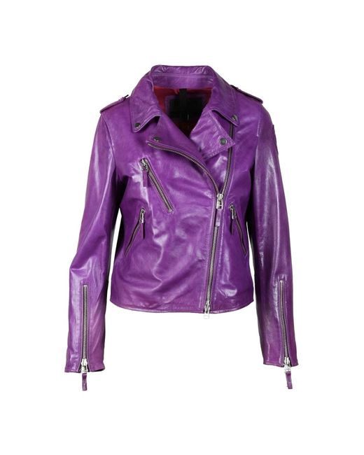 Blauer Purple Lederjacke 100% leder
