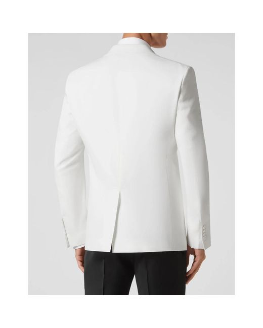 Philipp Plein Jassen ,Wit ,Wol Light Wool Blazer Lord Fit in het White voor heren