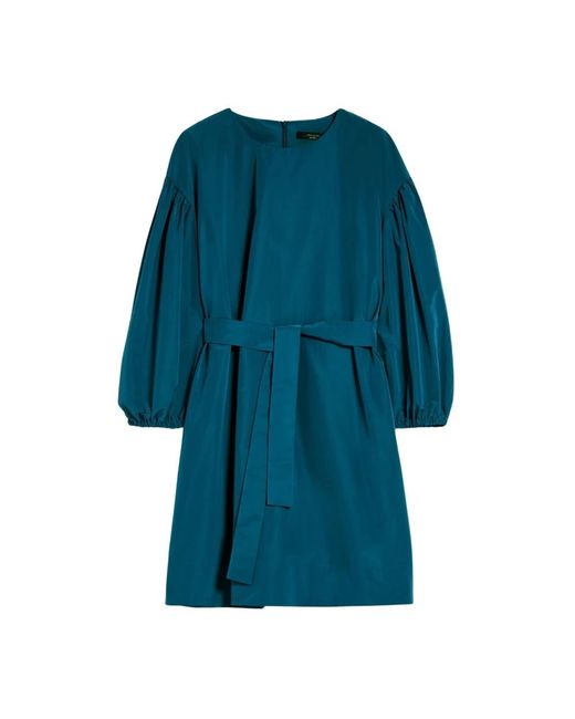 Max Mara Kleedjes ,Groen ,Oversized Taffeta Korte Jurk in het Blue