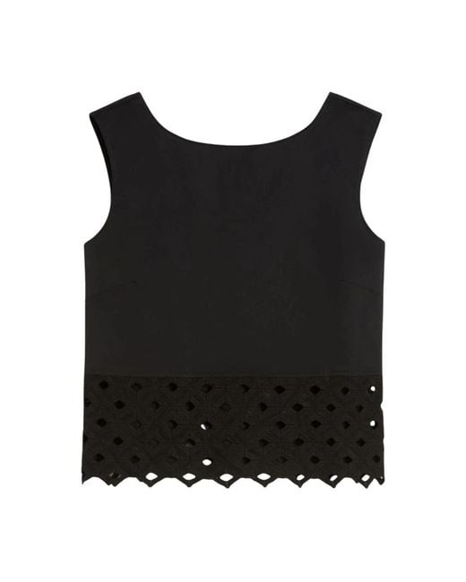 Max Mara Black Sleeveless Tops