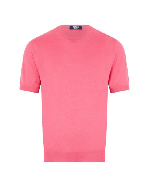 Fedeli Pink Cashmere Knitwear for men