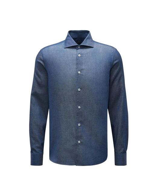 Fedeli Blue Casual Shirts for men