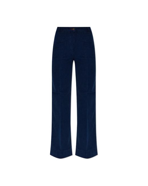 Victoria Beckham Blue Wide Trousers