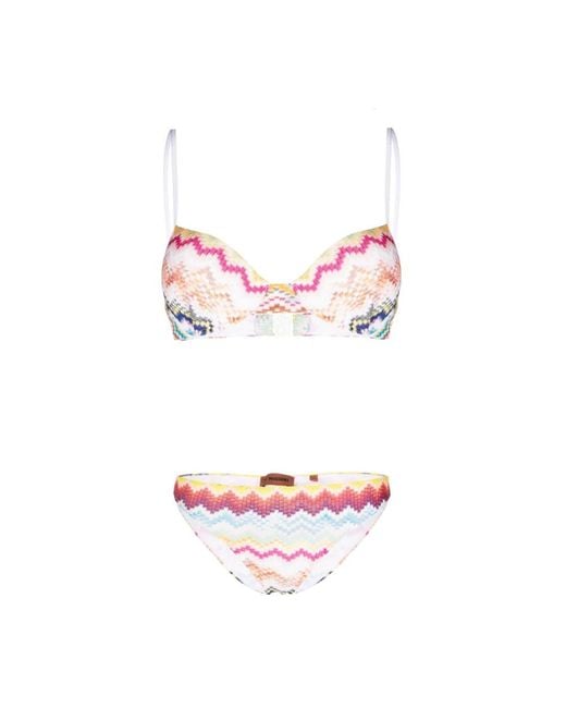 Missoni Pink Signature Zigzag Knit Bikini