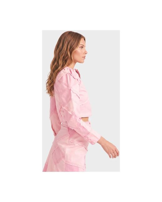 Denim Jackets di LoveShackFancy in Pink