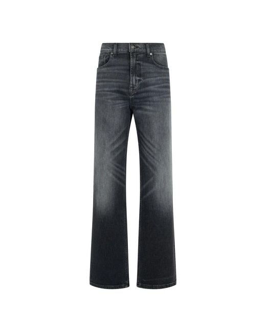 7 For All Mankind Blue Straight Fit Jeans for men