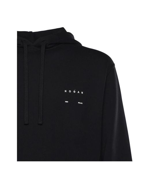Hogan Black Hoodies for men