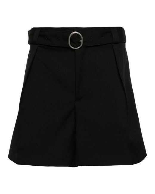 Jil Sander Weitgeschnittene schwarze shorts mit gürtel in Black für Herren