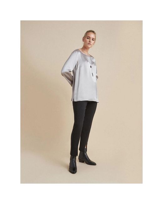 Elena Miro Overhemden ,Grijs ,Ketting Kraag Shirt in het Gray