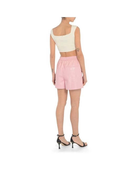 Nanushka Pink Brenna vegan leder shorts