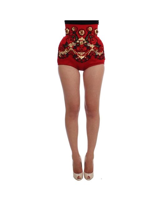 Short shorts di Dolce & Gabbana in Red