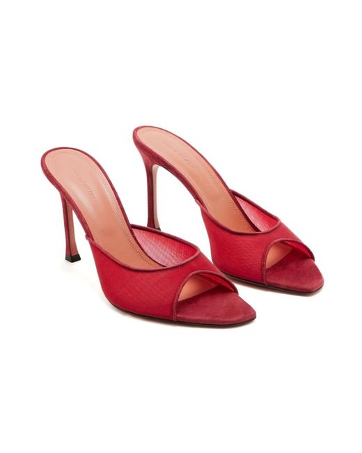 AMINA MUADDI Red Heeled Mules